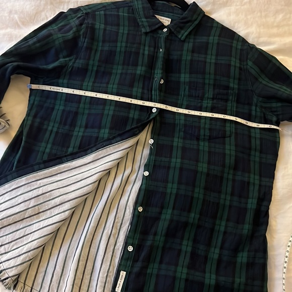 Blue Shirt Shop Mercer & Spring navy and green plaid cotton shirt - Picture 8 of 9